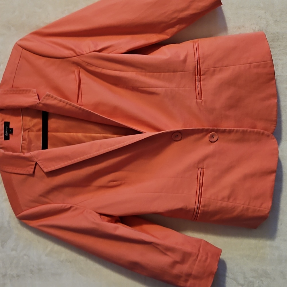 Reitmans Coral Cotton Blend Stretch Blazer - 3/4 Sleeve, fully lined